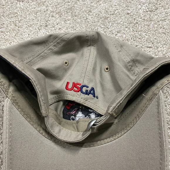 New Era US Open Golf Hat 2014 Pinehurst Dad Cap Khaki Magnetic Ball Marker - Picture 3 of 5